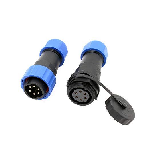 SD20 Waterproof Aviation Circular Plastic Connector for Outdoor Power System LED Lighting (6 pin, Male Plug and Female Cable Receptacle) - color: Male Plug and Female Cable Receptacle, size: 6 pin