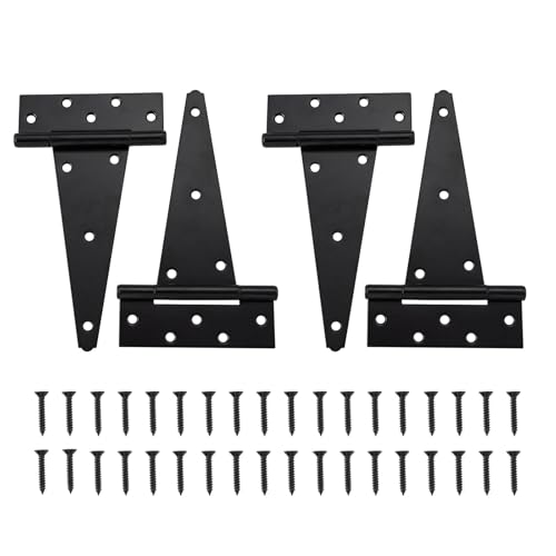 HOME MASTER HARDWARE 10" Heavy Duty Gate Hinges, 4 Pack T Strap Hinges - size: 10 in-4 Pack