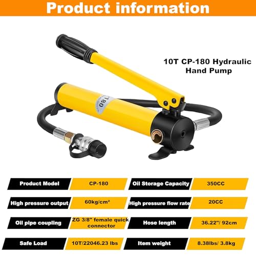 10 Ton CP-180 Hydraulic Pump Hand Operated Pump Manual Lifting Pump - size: 10T CP-180 Pump