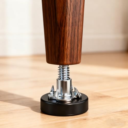 Adjustable Leveling Feet 12 PCS, 1/4" Thread Furniture Feet with T-Nuts