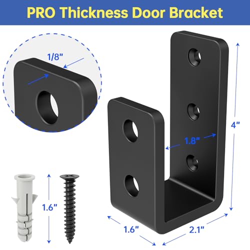 2x4 Door Barricade Brackets for Wood, U-Shaped Security Brackets for Door Reinforcement, Industrial Metal U Bracket for Shed, Gate & Basement Hardware (2x4 Lumber Lock) 3mm Black - color: 2 pack-3MM