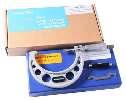 Accusize Industrial Tools Outside Micrometer, 50-75mm, EG00-0075 - size: 50-75mm