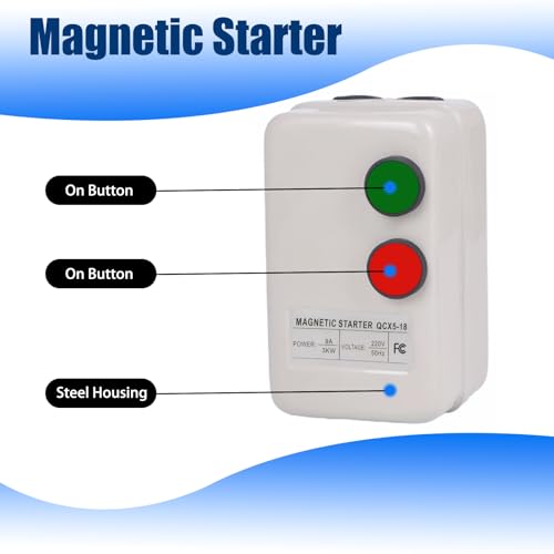 Magnetic Motor Starter 220V Magnetic Electric Motor Starter for Air Compressor, 3-Phase/Single-Phase Switch Magnetic Starter - style: 220v 3KW-4HP
