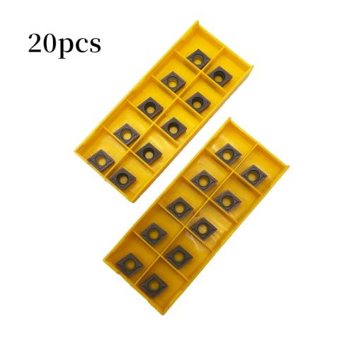 20pcs CCMT09T304/CCMT32.51 Carbide Turning Inserts,CCMT Insert Mutilayer Coated CNC Lathe Replacement Cutters Inserts for Lathe Turning Tool Holder - color: 20pcs CCMT09T304