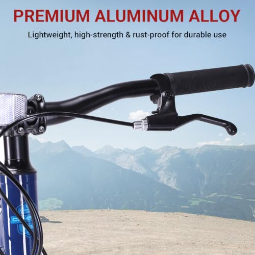 Bike Brake Lever Set for V-Brake, Universal Aluminum Alloy Bicycle Brake Handles with Return Spring, 2-3 Finger Design, Compatible with Mountain Bike,City Bike and Kids Bike, Black, 1 Pair