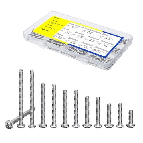 120pcs Machine Screws, #6-32#8-32 Electrical Screw Kit