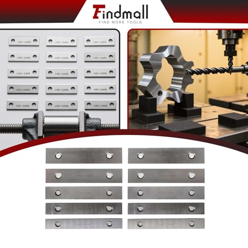 findmall 9 Pair 1/4 x 6 Accuracy Parallel Block Set .0002 Hardened Gage Gauge Tool Set - size: 9 Pair 1/4