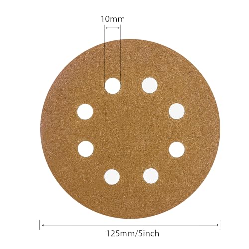 5-Inch Orbital Sander Discs, 8-Hole Pattern, 50-Pack, Hook and Loop Sandpaper for DA Sanders, Paint and Wood Finishing (400 Grit-50 PCS) - style: 400 Grit-50 PCS