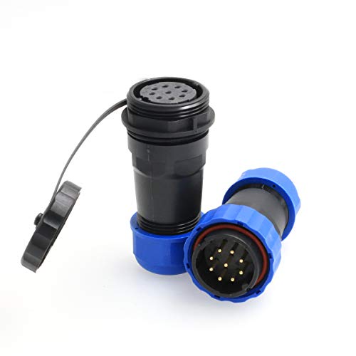 HE29 9Pin 28mm in-line Waterproof Circular Aviation Connector Electrical Threaded Cable Connector (9 pin) - size: 9 pin