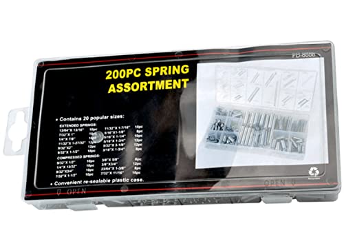 200pcs Compression & Extension SpringAssortment Set, Small Metal Loose Steel Coil Springs Assortment Kit AssortedW/Plastic Storage Box