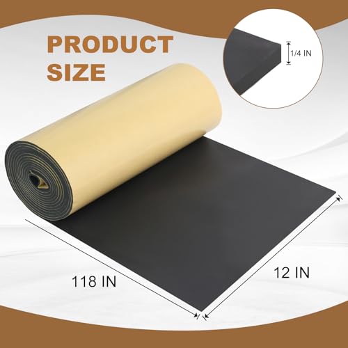 Eunice Sponge Neoprene Foam Sheet with Adhesive, 12 in x 118 in x 1/4 in - size: 12 in x 118 in x 1/4 in