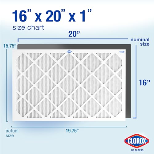 Clorox 16x20x1 Air Filter, MERV 13 Pleated HVAC AC Furnace Air Filters for Allergies, Pet Dander, Smoke and more, MPR 1500 & FPR 10 – Pack of 4 - style: MERV 13 Elite