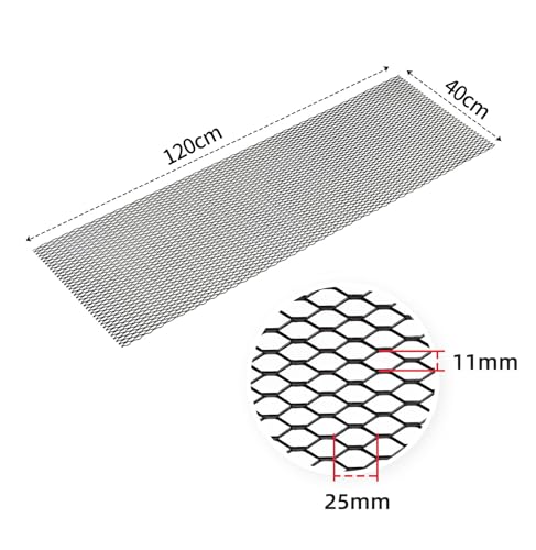 AggAuto 47x16 inches Car Pickup Truck Grill Mesh 11x25mm Hexagon Hole Black - color: Black, size: 11x25mm Hexagon
