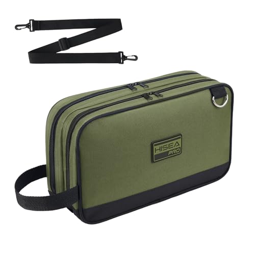 HISEA Small Tool Bag, 12 Inch Tool Pouch with 2 Compartments - color: Green