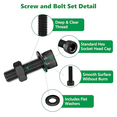631PCS M3 Hex Socket Screw Assortment Kit, M3 x 6/8/10/12/16/20mm - size: M3 631pcs 3