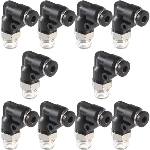 1/8" OD x 1/8" NPT Male Elbow Push-to-Connect Fittings, 10-Pack - size: OD 1/8 - NPT 1/8