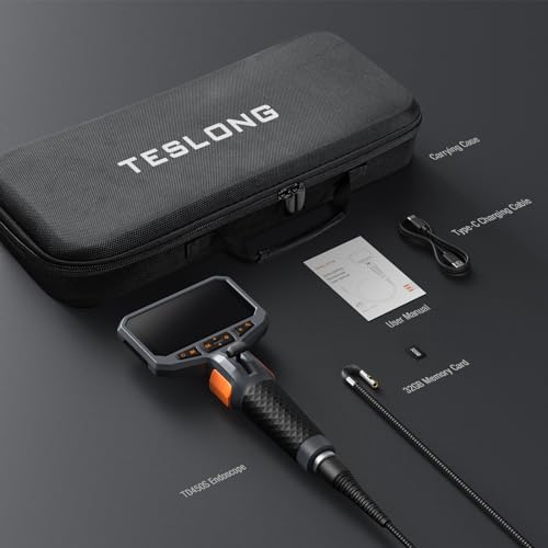 Teslong Articulating Borescope with Dual Lens Endoscope and 8+1 LED Lights