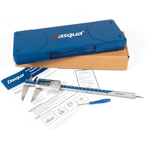 Dasqua IP67 Grade Digital Caliper, Calipers Measuring Tool with IP67 Waterproof 0-8 Inch/200mm, Inch/Millimeter Conversion, Stainless Steel, Large LCD Screen - color: Metal Case Cover, size: 8"/200mm