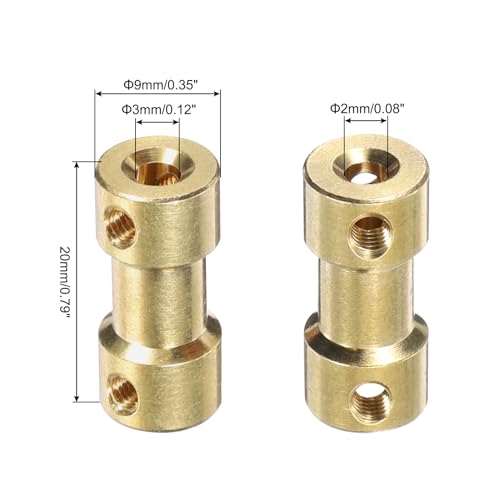 MECCANIXITY 4pcs 2mm to 3mm Shaft Coupling Joint Connector Flexible Motor