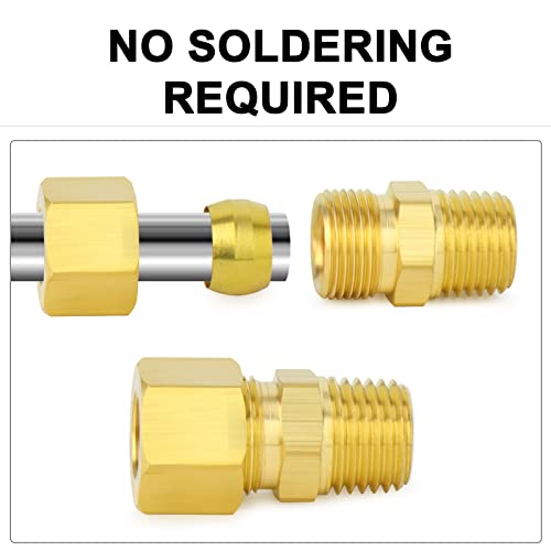 ChillWaves Brass Compression Tube Fitting, 3/4" OD x 3/4" NPT Male Compression Union Connector(2-PACK) - size: 3/4" OD x 3/4" MNPT