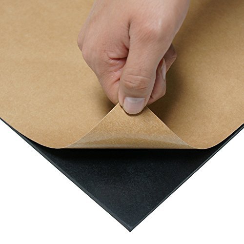 33-P007-125-006-036 General Purpose Rubber, 70A Durometer, Smooth Finish, Adhesive Backed, 0.125" Thickness, 6" Width, 36" Length, Black