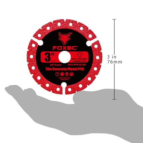 FOXBC 3 inch Diamond Multi-Purpose Saw Blades Metal Cutting Wheel - 3 Pack