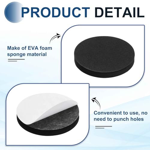 MECCANIXITY Single Sided Speaker Isolation Pads, 60mmx8mm Round Black Non Slip EVA Acoustic Foam Pads Feet Anti-Vibration Base for Decks Speaker Subwoofer HiFi Sound System, Pack of 4 - size: 60mmx8mm