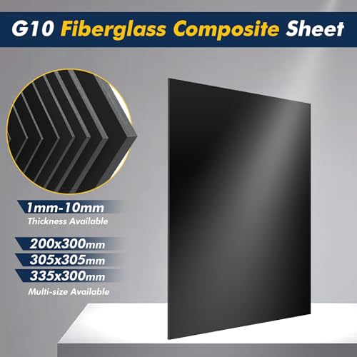 G10 305x305x1.0mm Fiberglass Composite Laminate Sheet, Glass Fiber Epoxy Resin Panel for DIY Craft 0.5-10mm Available (Black) - size: 305x305, style: 1.0MM