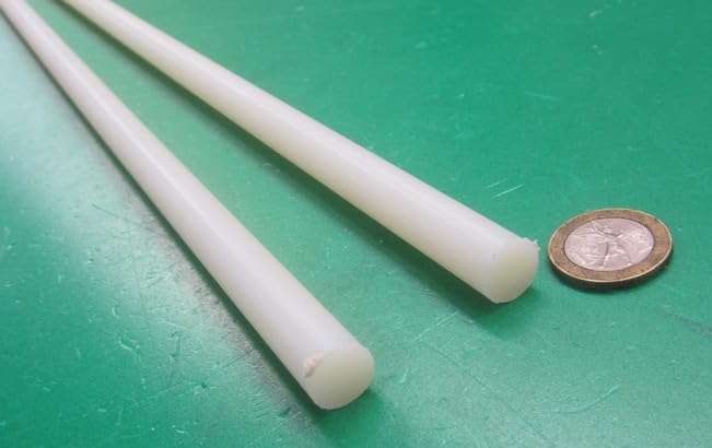 Natural Nylon Extruded Round Rod .500" (1/2") x 5 Ft Length 4 pcs 20 Ft