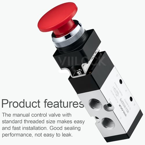 5/2 Way 1/4"NPT Momentary Push Button Mechanical Valve MSV-86522PB - style: 5 Way 2 Position