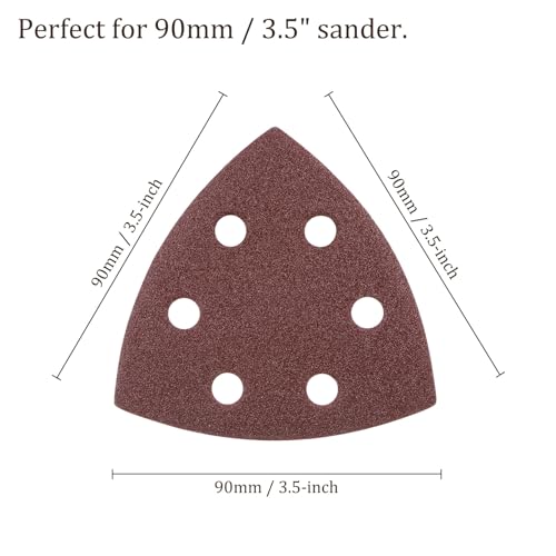 50pcs Mouse Sander Detail Sandpaper 120Grit 3-1/2" Triangle - size: 120 grit