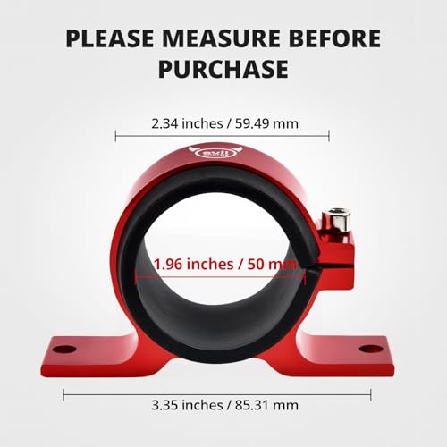 EVIL ENERGY 50mm Fuel Filter Mounting Bracket, Fuel Pump Clamp Holder Red - color: Red, size: 50mm