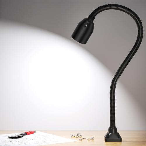 LED Work Lights - 450 Lumens COB Lamp, Flexible Gooseneck, Screw-Fixed Base, Ideal for Machine Tools, Lathe Workbenches - color: COB 450LM