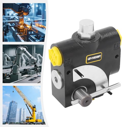 Hydraulic Flow Control Valve, 1/2 Inch NPT Port Adjustable Directional Control Valve 3000 PSI Pressure Relief Hydraulic Acting Valve, Max 15.85Gal/Min for Small Tractors, Log Splitters (3/4" NPT Port)