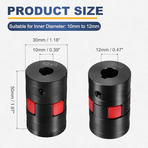 MECCANIXITY XL0 Type Flexible Elastic Shaft Coupling 10mm to 12mm Bore - size: 10mm to 12mm Bore 30 Diameter