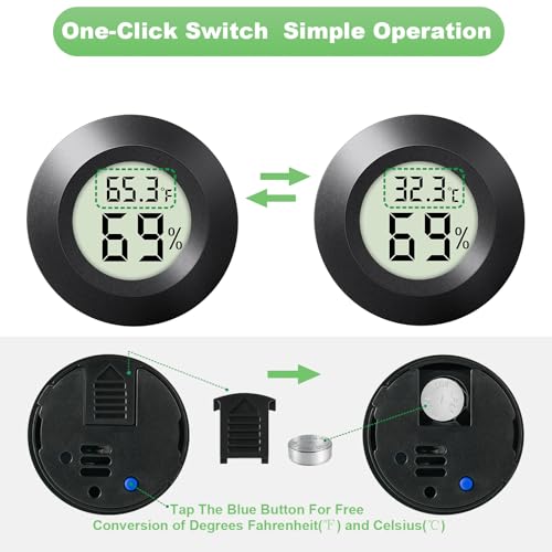 2-Pack Mini Hygrometer Indoor Humidity Meter Digital Thermometer - color: 2 Pcs