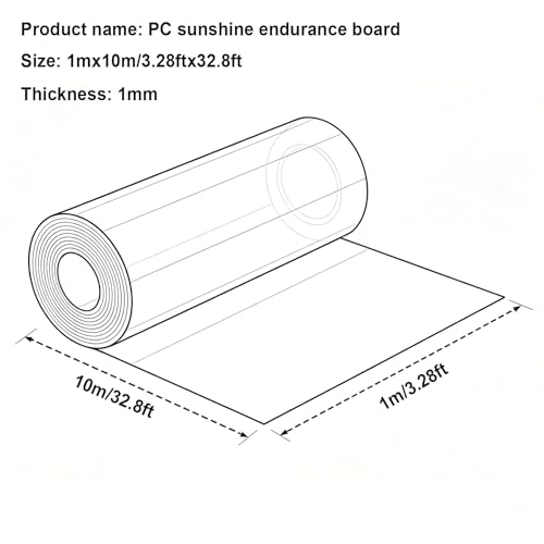 Clear Polycarbonate Greenhouse Panels,Easy to Cut(3.28ftx32.8ft) - size: 3.28ftx32.8ft