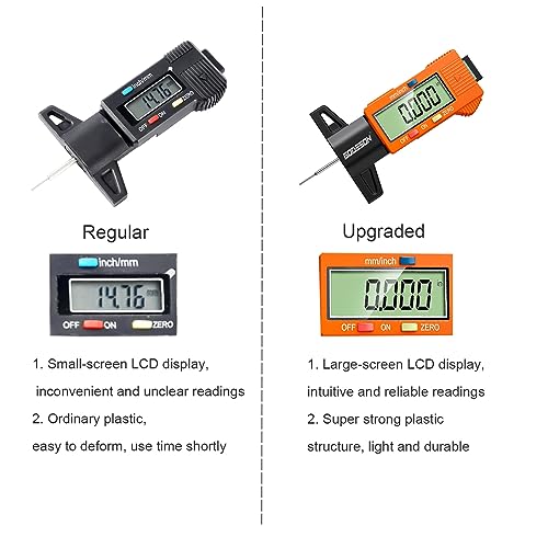 GODESON Digital Tire Tread Depth Gauge 25.4 mm Orange - color: Orange