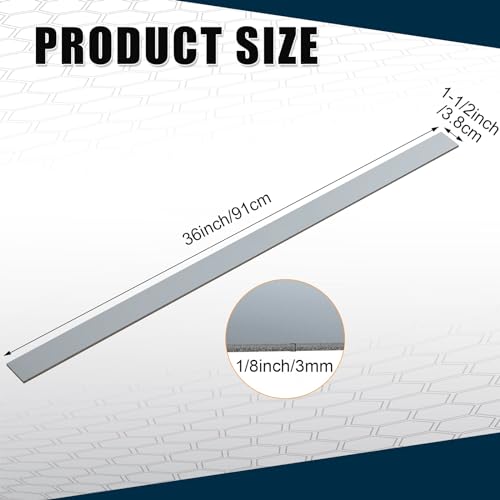 Yaocom 2 Pcs 304 Stainless Steel Flat Bar, 36" L,1-1/2" W,1/8" T - size: 36" L,1-1/2" W,1/8" T