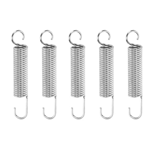 Extension Springs with Hooks, 5 Pack Stainless Steel Tension Spring Kit (Silver) - color: Silver