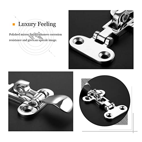 AMYSPORTS Heavy Duty Lockable Latch Stainless Steel Hatch Lockable Latch Marine Boat Anti Rattle Latch Cabinet Yacht Hardware Hasp SUS316