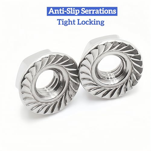 220pcs M3*0.5 Serrated Flange Nuts, 18-8(304) Stainless Steel DIN6923 Compliant, Hex Serrated Flange Lock Nuts Anti-Slip for US Industrial Automotive Construction Mechanical - size: M3 220pcs, style: Metric