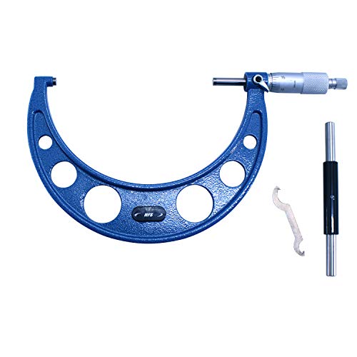HFS(R) 5-6" Outside Micrometer with 0.0001" Accuracy, Carbide Anvil and Laser-Etched Scale - size: 5-6"x0.0001", style: Classic Ratchet