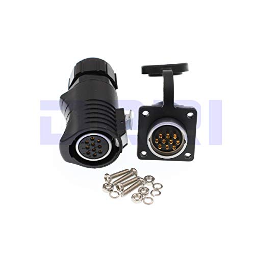 LP20 Outdoor Waterproof Bulkhead Connector 10 Pin Power Industrial Circular Connector for Solar Energy Equipment - color: Feamle plug & male socket, size: LP20 10F