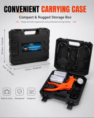 One-Man Brake Bleeding Kit with Hand Vacuum Pump, Dial Gauge and Adapters