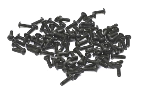 iexcell 100 Pcs #4-40 x 3/8" Alloy Steel 10.9 Grade Hex Socket Button Head Cap Screws Bolts Kit, Black Oxide Finish - size: #4-40 x 3/8"