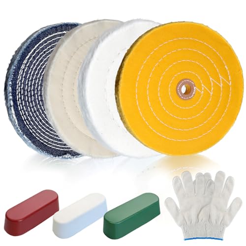 8Pcs 8 Inch Polishing Buffing Wheel Kit for Bench Grinder - size: 8 Inch
