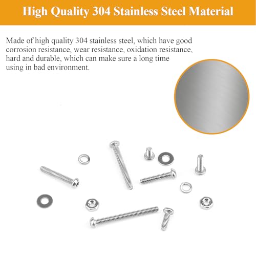 105 Pieces M2 x 12mm Button Head Socket Cap Screws, Thread Pitch 0.4mm, Sutemribor M2 Screws, 304 Stainless Steel, Fully Threaded, Silver - size: M2 x 12mm, style: Button Head