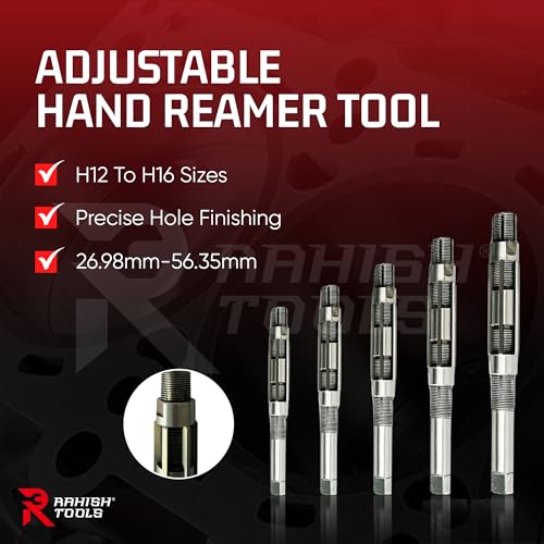 Adjustable Hand Reamer H12-H16, 1-1/16" to 2-7/32", Metal & Wood - size: H12 to H16 - 5Pcs