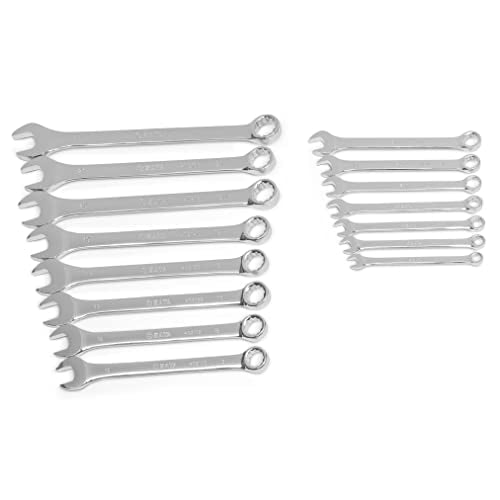 SATA 15 Piece 12 Point Combination Wrench Set| Metric Sizes 8mm - 22mm| Off Corner Loading | ST08410G - style: 15 Piece